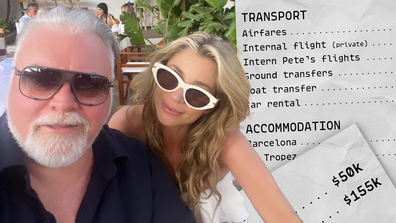 Kyle Sandilands $500k honeymoon expenses graphic