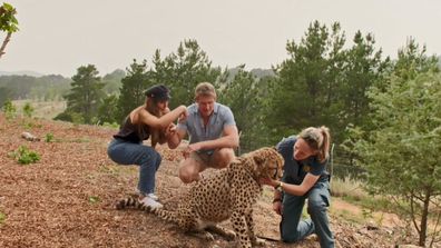 Lizzie and Seb go walking with a cheetah on their Final Date on Married At First Sight 2020.