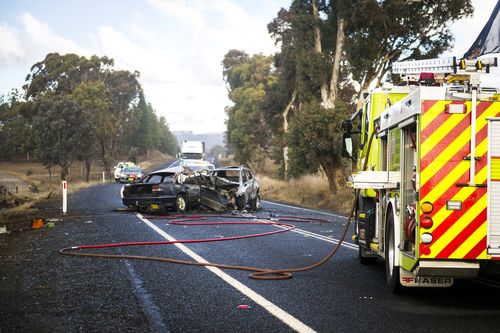 Scène d'un accident de voiture mortel en Australie, en 2019.