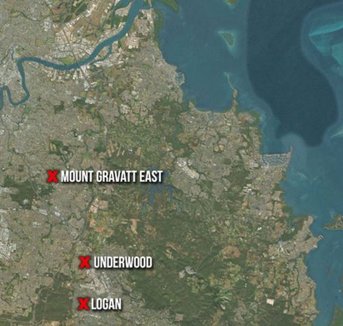 Police have raided Brisbane properties at Mount Gravatt East, Logan and Underwood. (9NEWS)