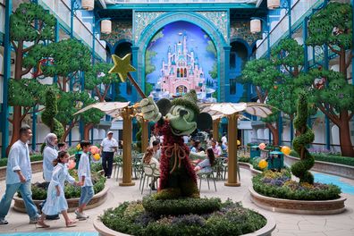 Disney Imagination Garden, the heart of the Disney Adventure, features an enchanted valley, charming garden and open-air performance venue, transporting guests into the pages of a fairytale storybook inspired by 100 years of heroic and heartwarming Disney adventures. This expansive, lively hub of entertainment and activities hosts captivating shows and surprises each day on the state-of-the-art Garden Stage. (Matt Stroshane, photographer)