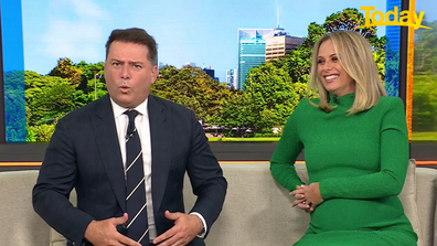 Today host Karl Stefanovic recreated the noise Sylvia Jeffreys made. 