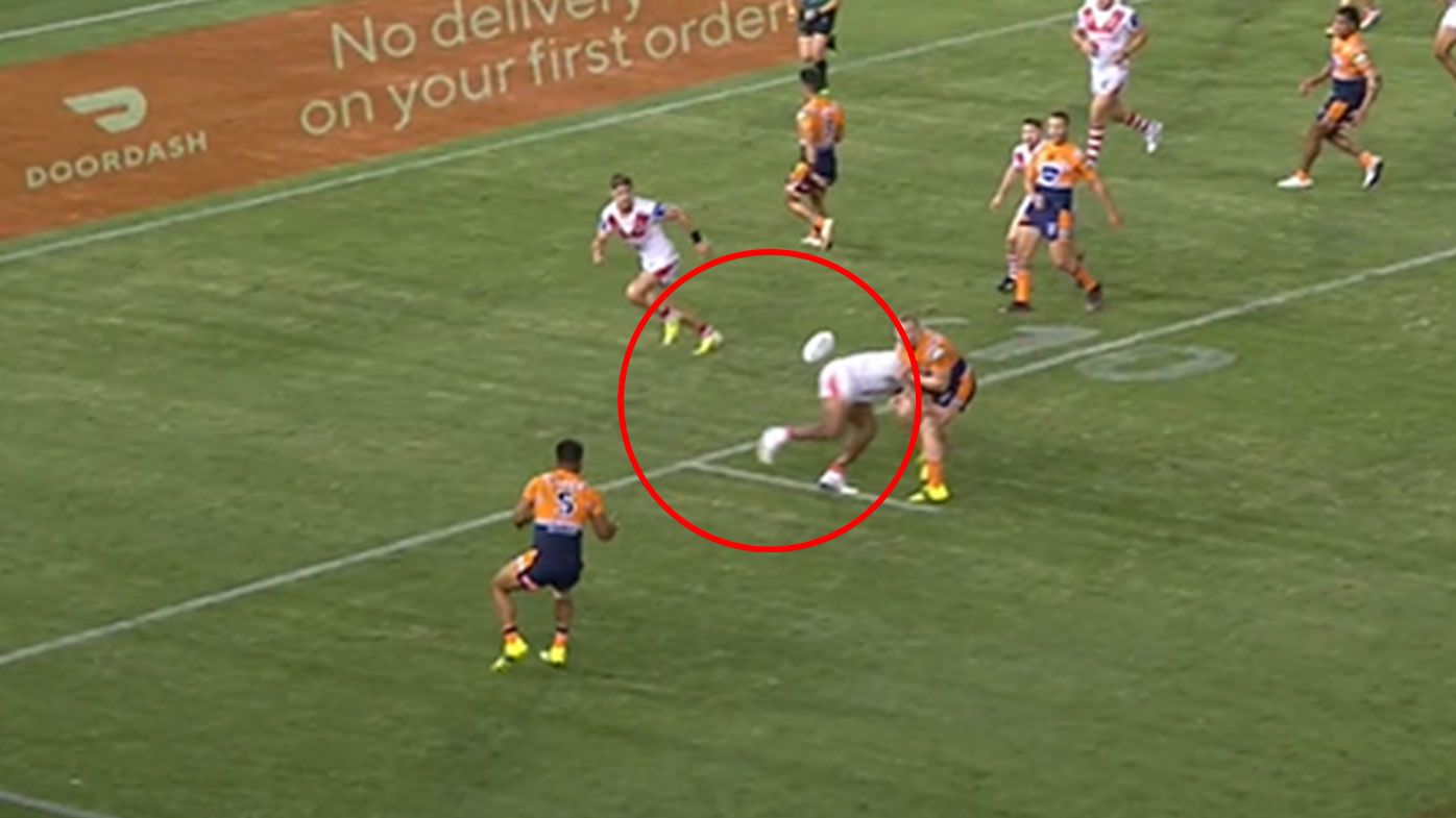 Controversial forward pass call denies Newcastle a chance of a late comeback against St George Illawarra