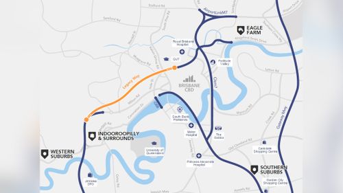 The route for the Legacy Way tunnel. (Supplied)