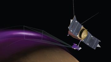 NASA spacecraft detects aurora and mysterious dust cloud around Mars. (University of Colorado)