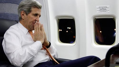 Senator Kerry after the release of hostages held by Tehran. (AAP)