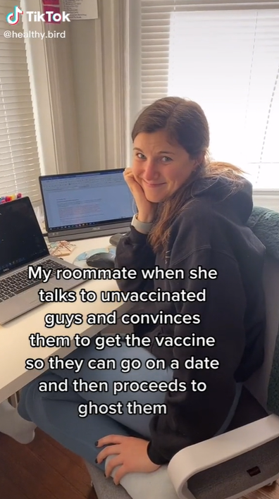 Woman 'outs' roommate who convinces men to get vaccinated, then ghosts them on dating apps.