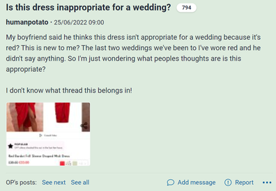 Debate over wedding dress