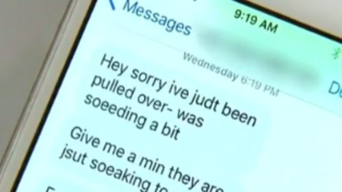 Mr Harrison received a series of texts from Mr Williams. (9NEWS)