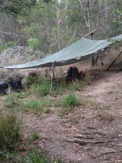 WA Police released photos of a tent that Bernd Neumann was living in.