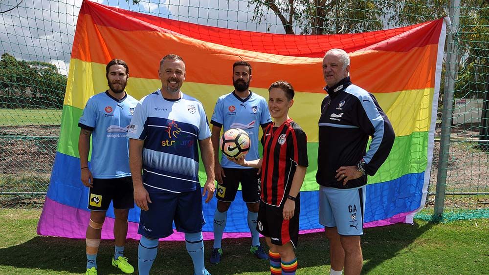 Sydney FC and a rainbow flag