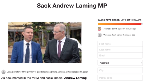 Popular opinion is certainly swinging away from Mr Laming, with a petition circulating online calling for his axing - with more than 35,000 signatures. 