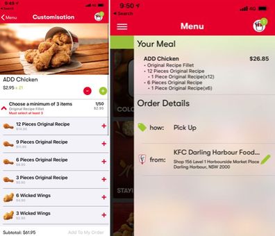KFC app screenshot