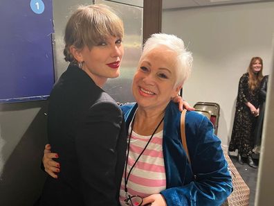 Taylor Swift with Denise Welch, Matt Healy's mum.