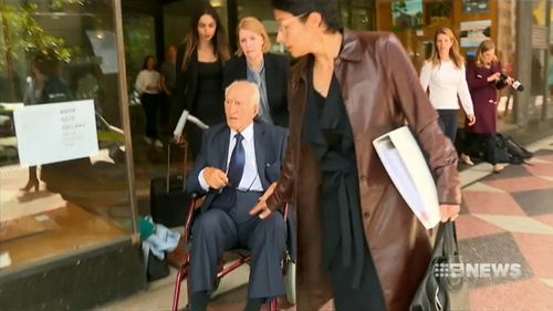 The 96-year-old was accused of indecently touching two female carers at his Vaucluse in Sydney.