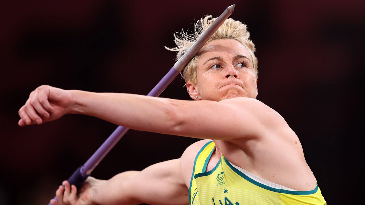 Australian javelin thrower Kathryn Mitchell pictured at the Tokyo 2021 Olympics.