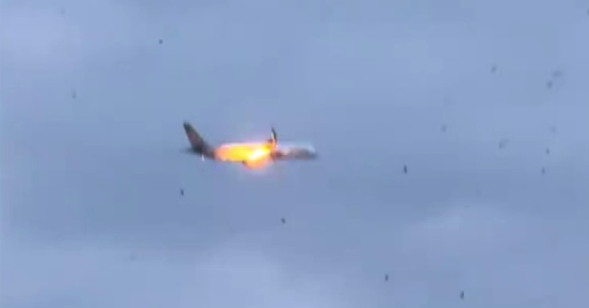 Plane forced to land in Italy after flames erupt mid-air