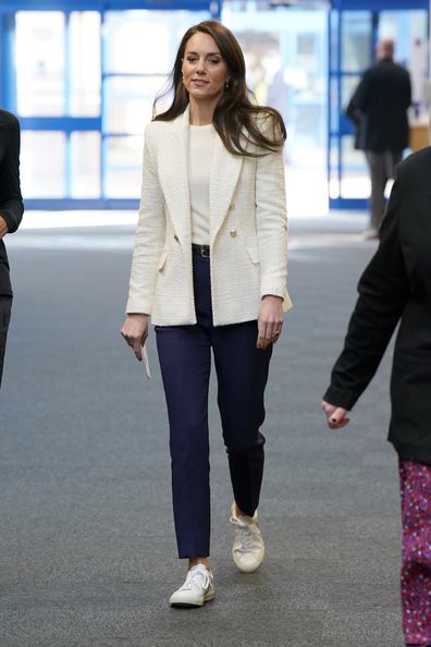 The Princess of Wales, arrives for a visit to Landau Forte College, in Derby, to celebrate Captain Preet Chandi's return from her solo expedition across Antarctica. Wednesday February 8, 2023. 