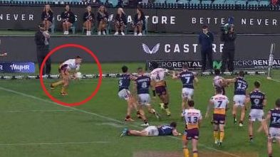 Corey Oates scored for the Broncos despite a blatant forward pass.