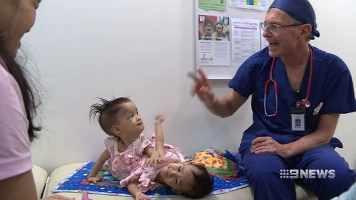 The twins underwent several tests at Melbourne's Royal Children's Hospital today.