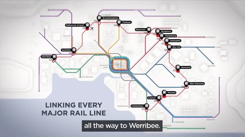 Planned stops include Cheltenham, Clayton, Glen Waverley, Box Hill, Doncaster, Bundoora, Heidelberg, Broadmeadows, Melbourne Airport, Sunshine and Werribee. (Supplied)