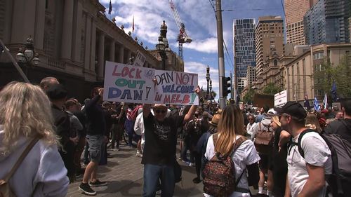 Crowds are filling the streets of Melbourne to protest the pandemic bill.