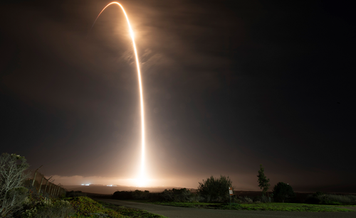 The SpaceX Falcon 9 rocket launches with the Double Asteroid Redirection Test, or DART, spacecraft onboard, Tuesday, Nov. 23, 2021, from Space Launch Complex 4E at Vandenberg Space Force Base in California. 