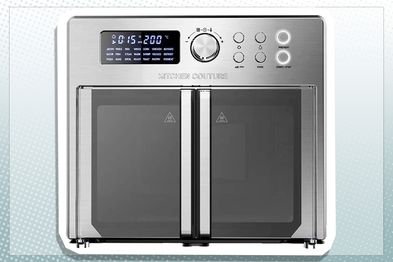 9PR: Kitchen Couture 25 Litre Air Fryer Oven, French Door, Multifunctional, Silver