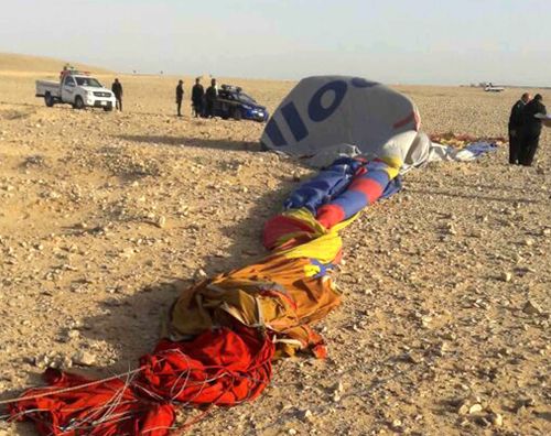 The hot air balloon crash-landed in Luxor, Egypt. (AAP)