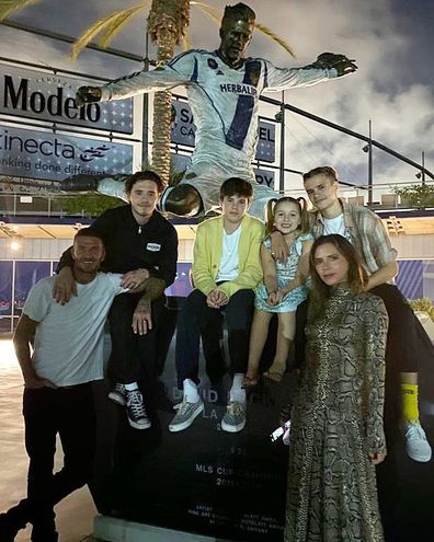David Beckham, Brookyn Beckham, Cruz Beckham, Harper Beckham, Romeo Beckham and Victoria Beckham