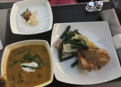 Hawaiian Airlines inflight business class meal