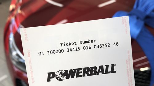 Powerball jackpot new car and ticket