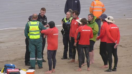 A﻿ school student has nearly drowned on a surfing excursion with her school at a Middleton Beach, in Adelaide this morning.