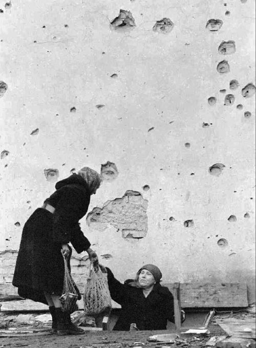 Grozny residents huddle in basements to avoid Russian bombardments during the conflict.