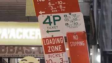 Ben Fordham snapped this photo of a confusing parking sign on Sydney&#x27;s Pitt Street.