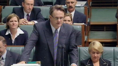 Mark Latham pictured in federal parliament as former Labor leader.