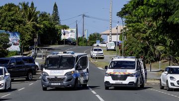 Municipal police vans patrol the streets in Noumea, New Caledonia, Thursday May, 16, 2024.