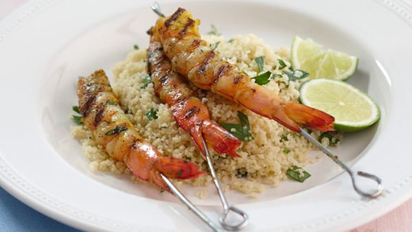 Spiced barbecued prawns