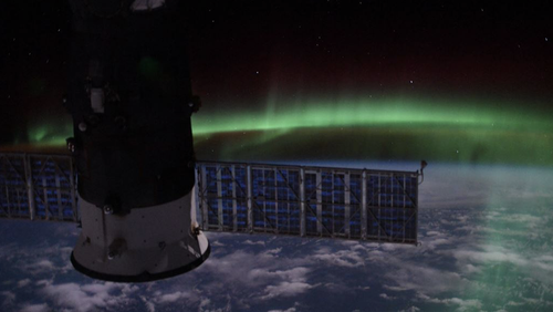 The aurora occurred somewhere above the Indian Ocean.