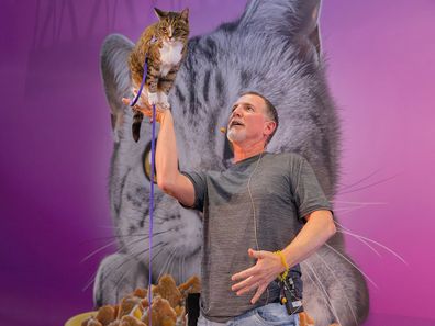 Robert Dollowet and Didga at the Cat Lover's Festival.