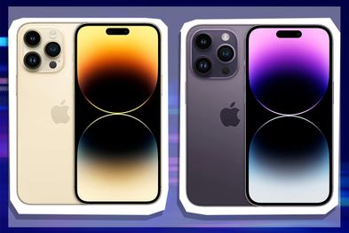 9PR: Apple iPhone 14 Pro Max, Gold and Apple iPhone 14 Pro, Deep Purple