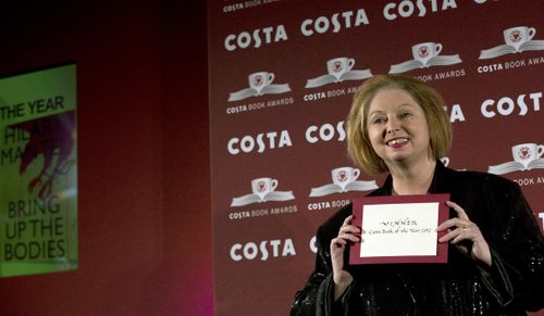 Author and winner of the 2012 Costa Book of the Year Award Hilary Mantel poses for photographers at the Costa Book Awards ceremony in London on January 29, 2013.