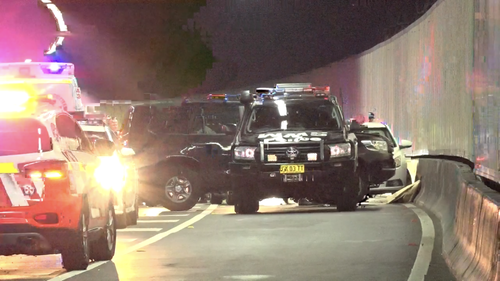 A police operation in the M5 East Tunnel.