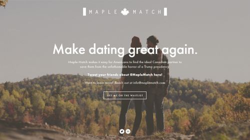 Dating website offers to help US residents escape Trump presidency by following their hearts to Canada