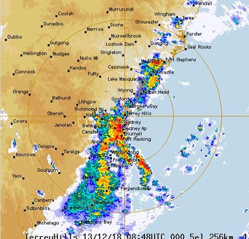 NSW thunderstorms rain radar