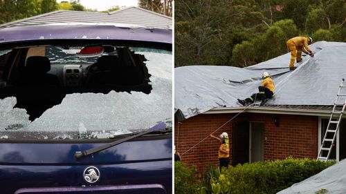 Residents in the northern suburb of Berowra were left with collapsed roofs and smashed windscreens after heavy hail pelted the area last night.