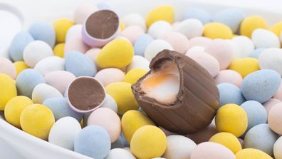 Cadbury Creme Egg with other Easter eggs