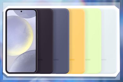 9PR: Samsung Silicone Case for Samsung Galaxy S24, White, Violet, Dark Violet, Light Green and Yellow
