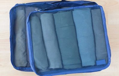 Blue packing cubes