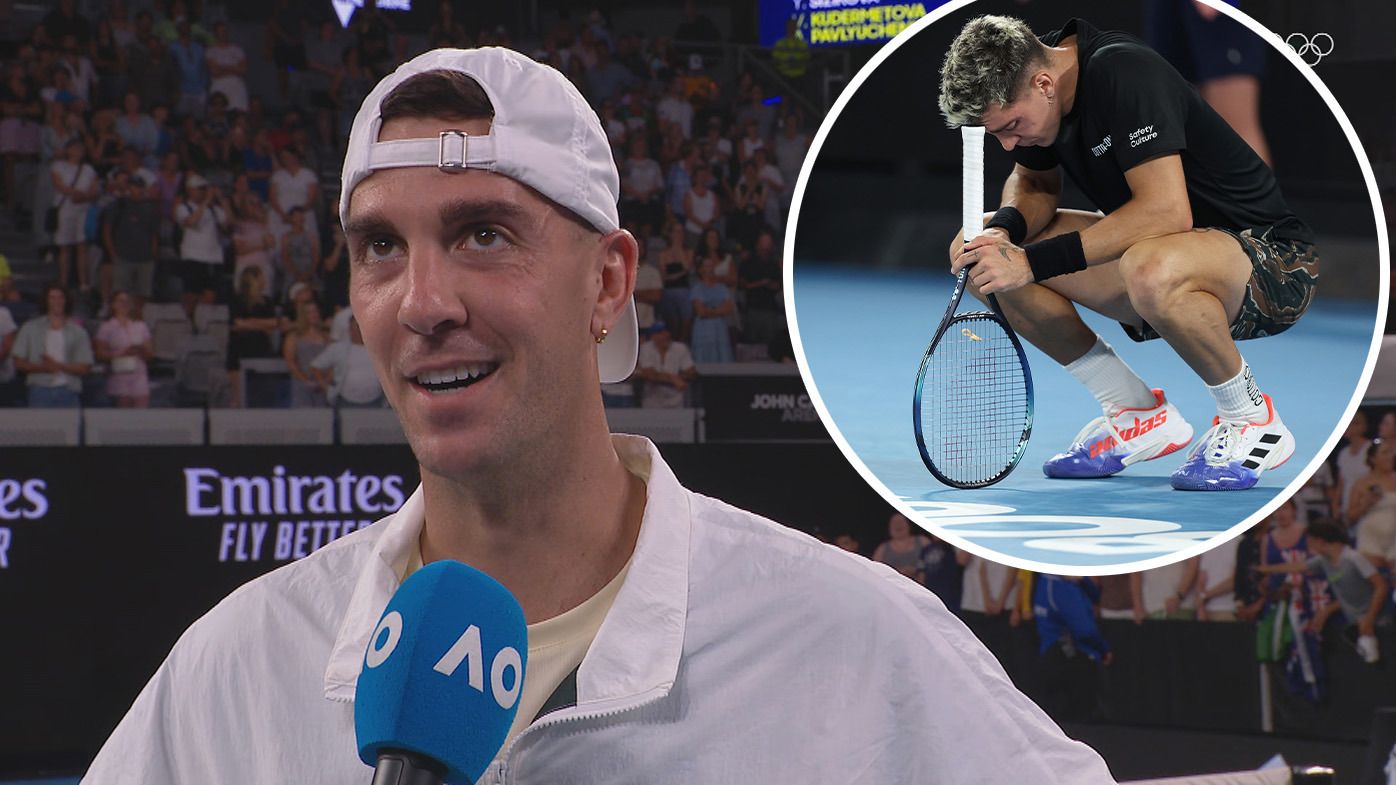 'Didn't like that': Thanasi Kokkinakis reveals hilarious clash with casino 'junkies' after moving into second round